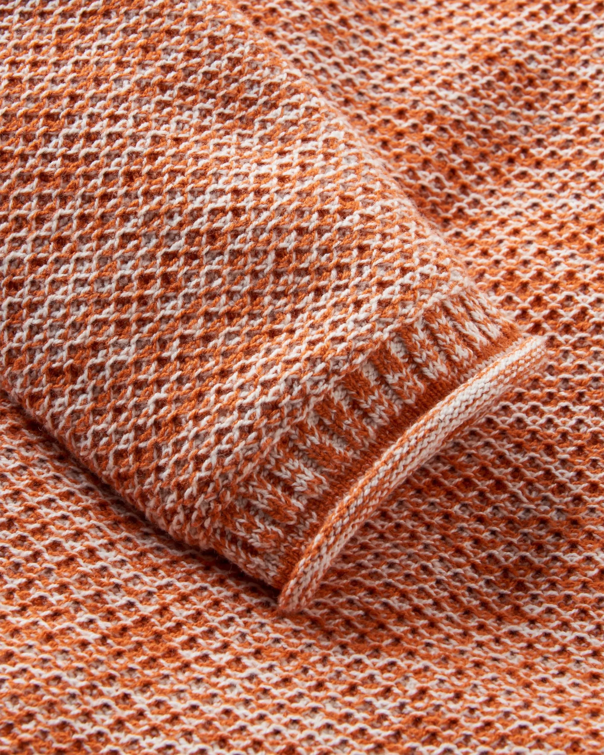 Shore Organic Cotton Knit Jumper - Sunset Orange