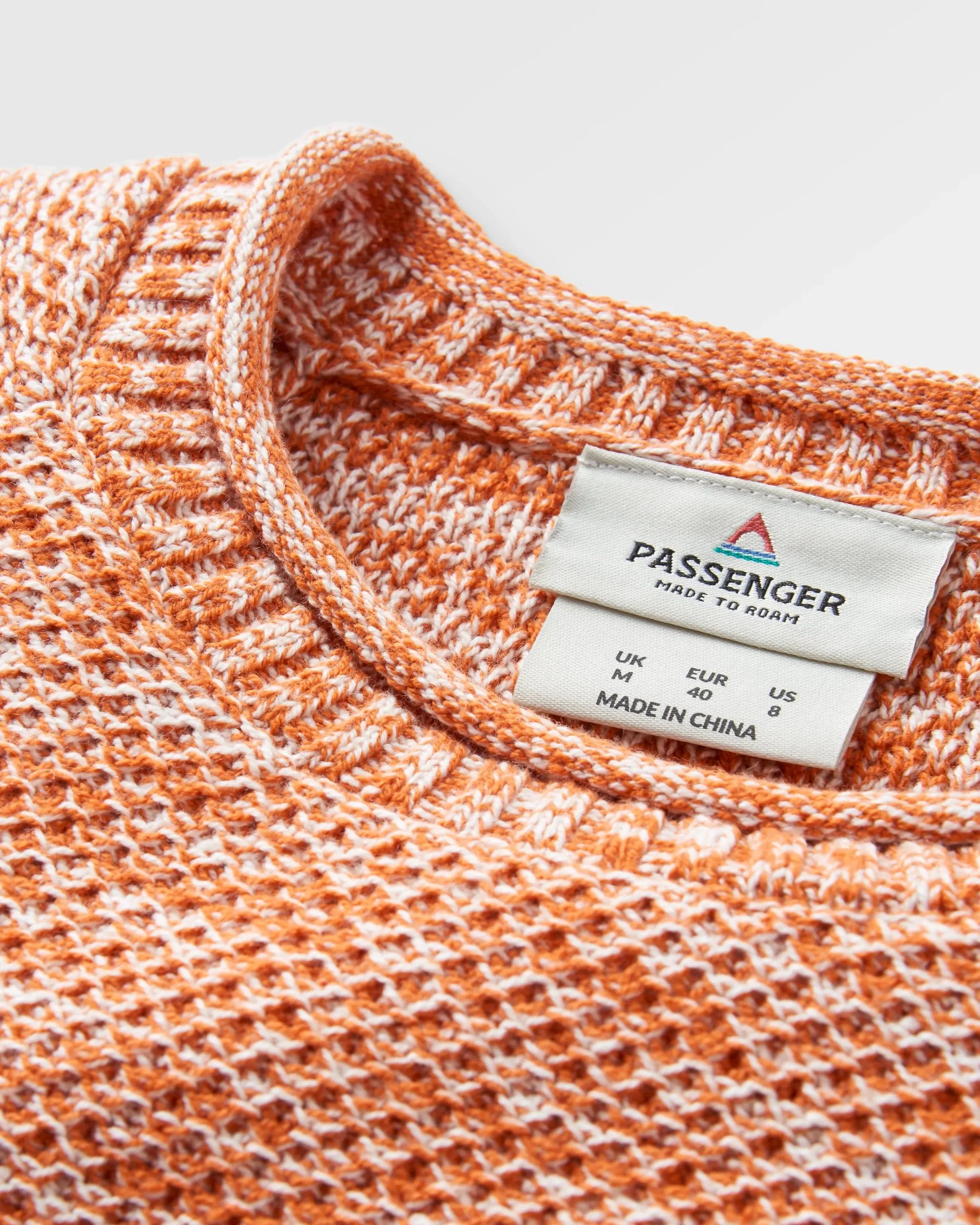Shore Organic Cotton Knit Jumper - Sunset Orange