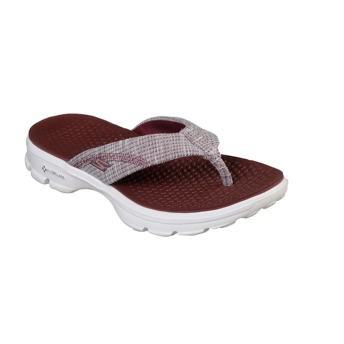SKECHERS WOMEN GO WALK SLIPPERS SLIPPER MAROON