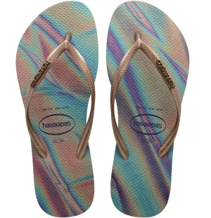 Slim Iridescent Sandal - Sand Grey
