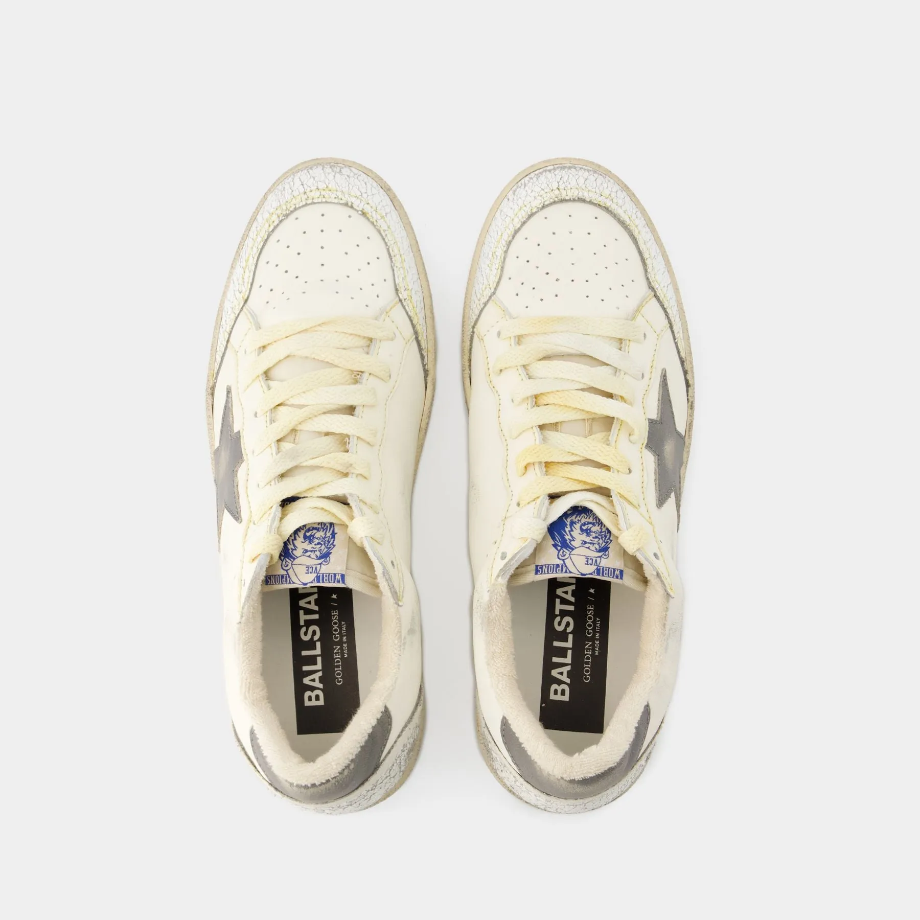 Sneakers Ball Star - Golden Goose Deluxe Brand - Cuir - Blanc/Gris