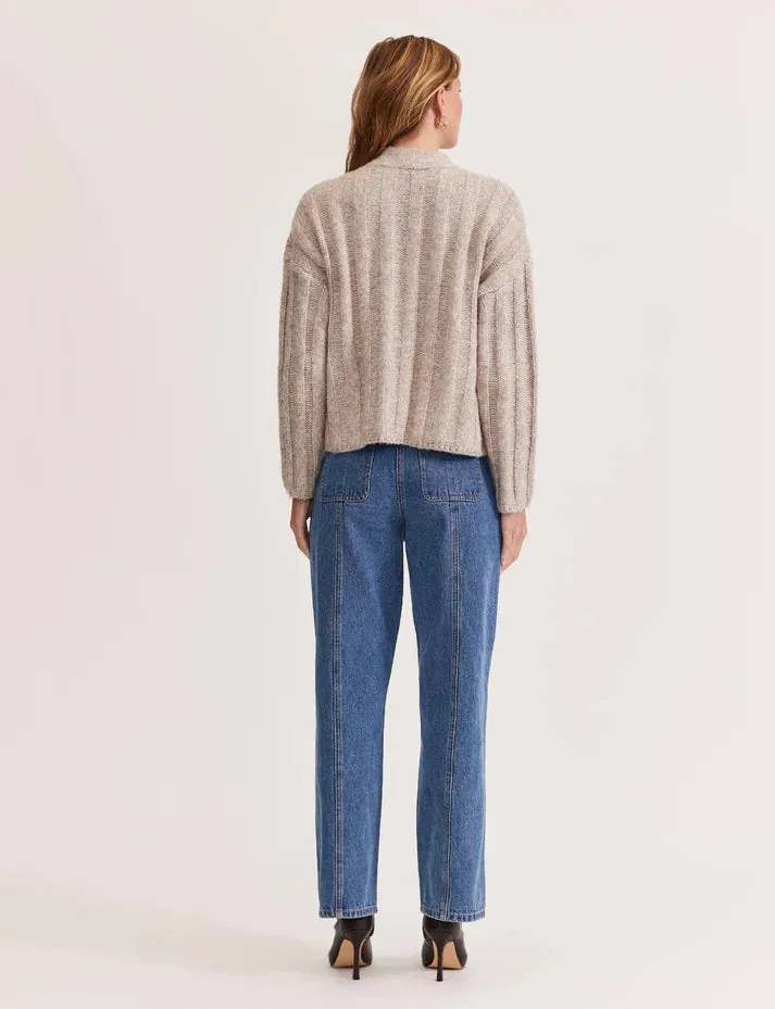 Staple The Label Maja Ribbed Jumper - Oat-Marle