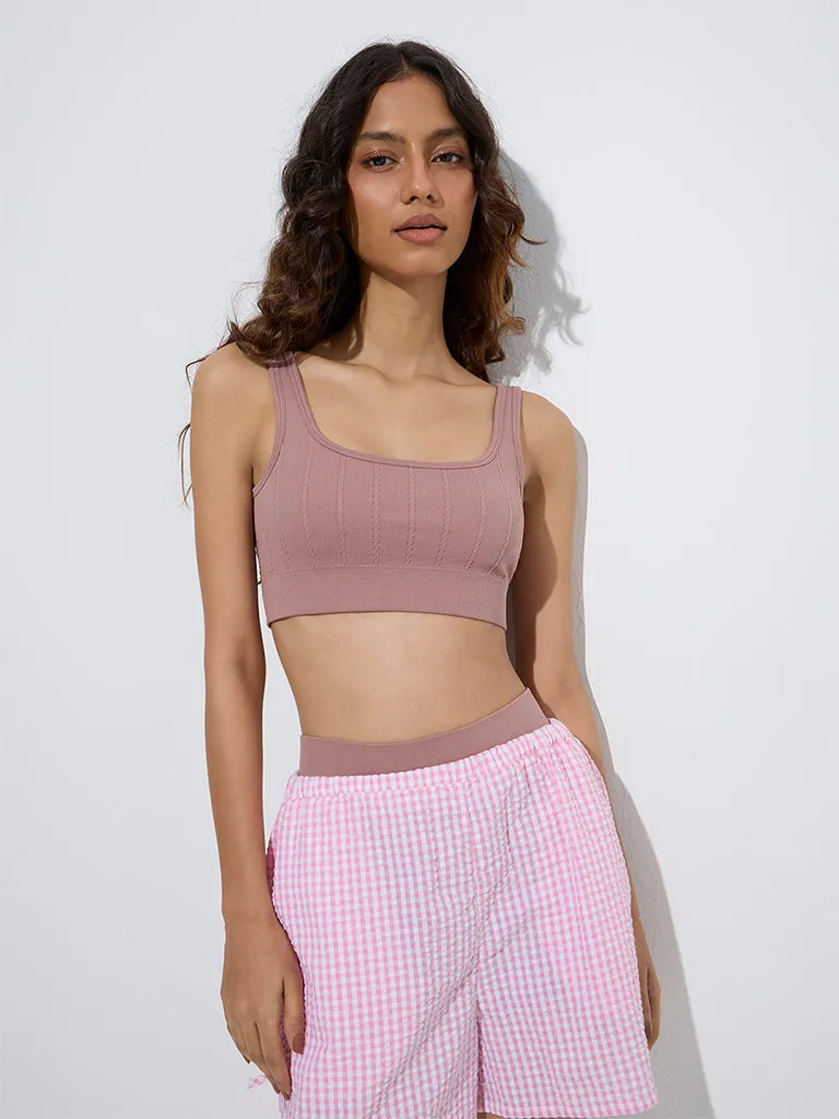 Superstar Dusty Pink Knitted Seam-Free Padded Bra