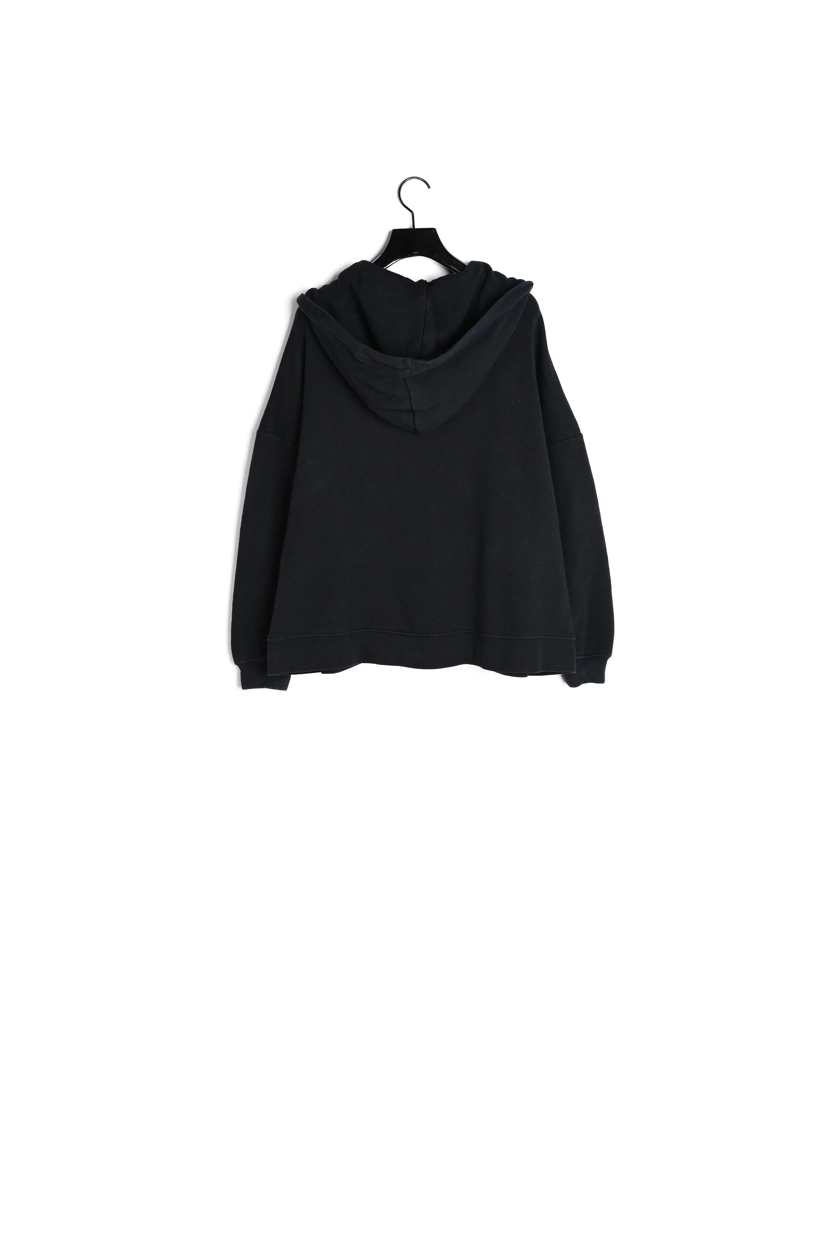 Sweat noir zippé à capuche et poches