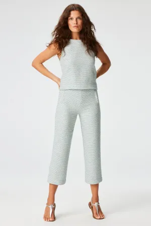 THE STRAIGHT LEG TROUSER in POWDER BLUE METALLIC TWEED