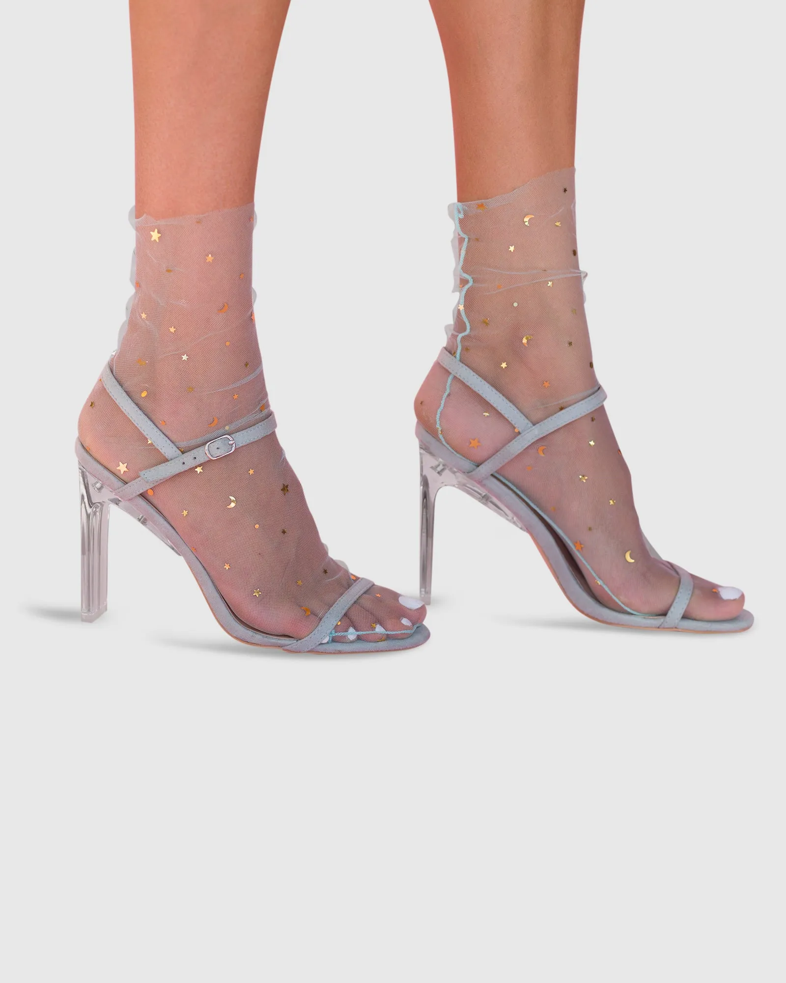 Twin Star Star and Moon Socks - 2 Pack Pink/Aqua