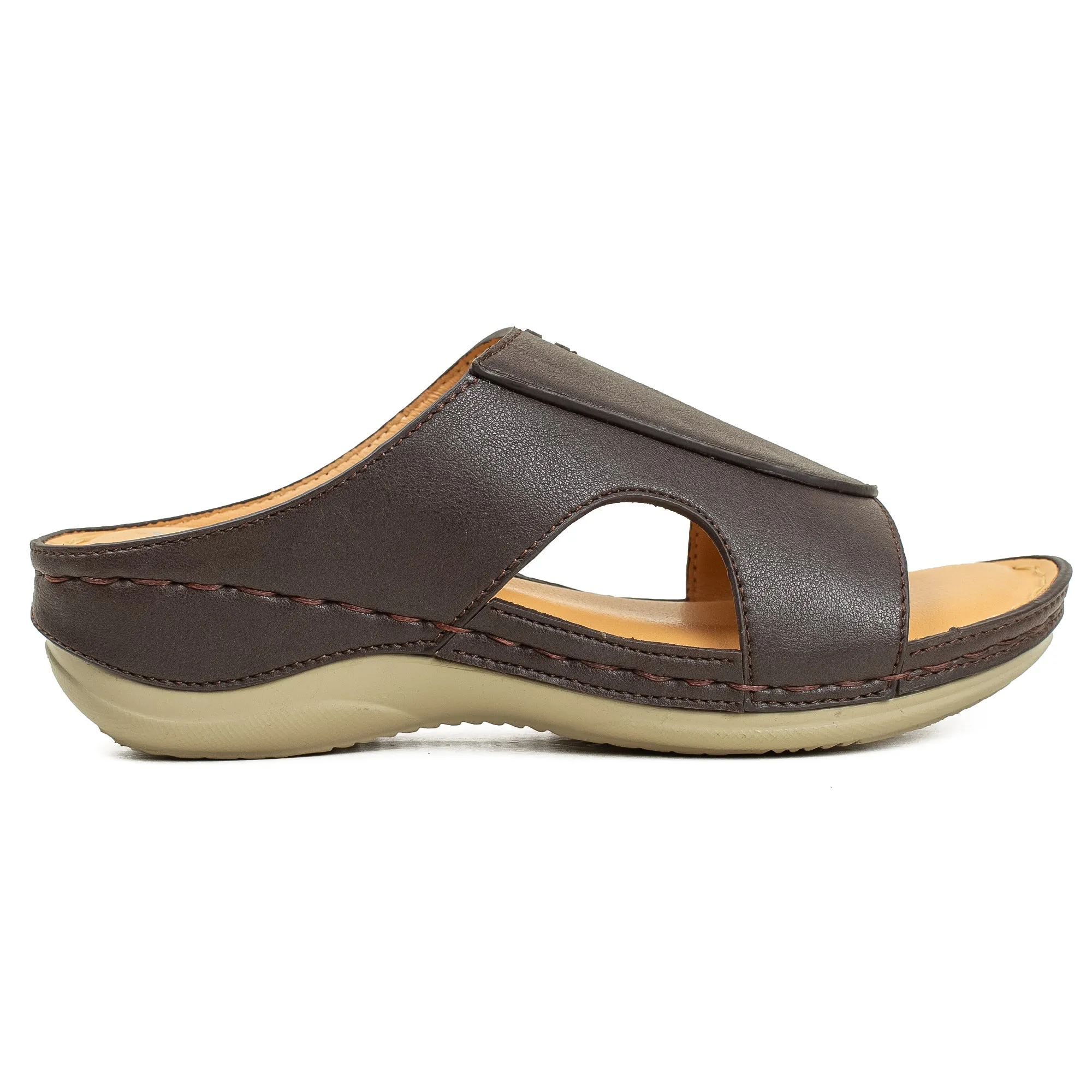 Vibrant Ladies Chocolate Wedge Heel Sandal