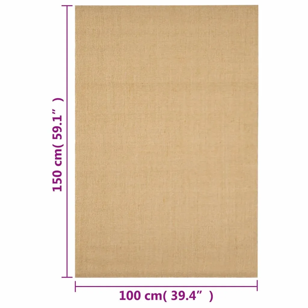 vidaXL Natural Sisal Rug 100x150 cm – Premium Material, Anti-Slip Backing & Easy Maintenance