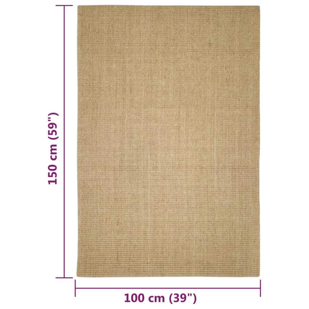 vidaXL Natural Sisal Rug 100x150 cm – Premium Material, Anti-Slip Backing & Easy Maintenance
