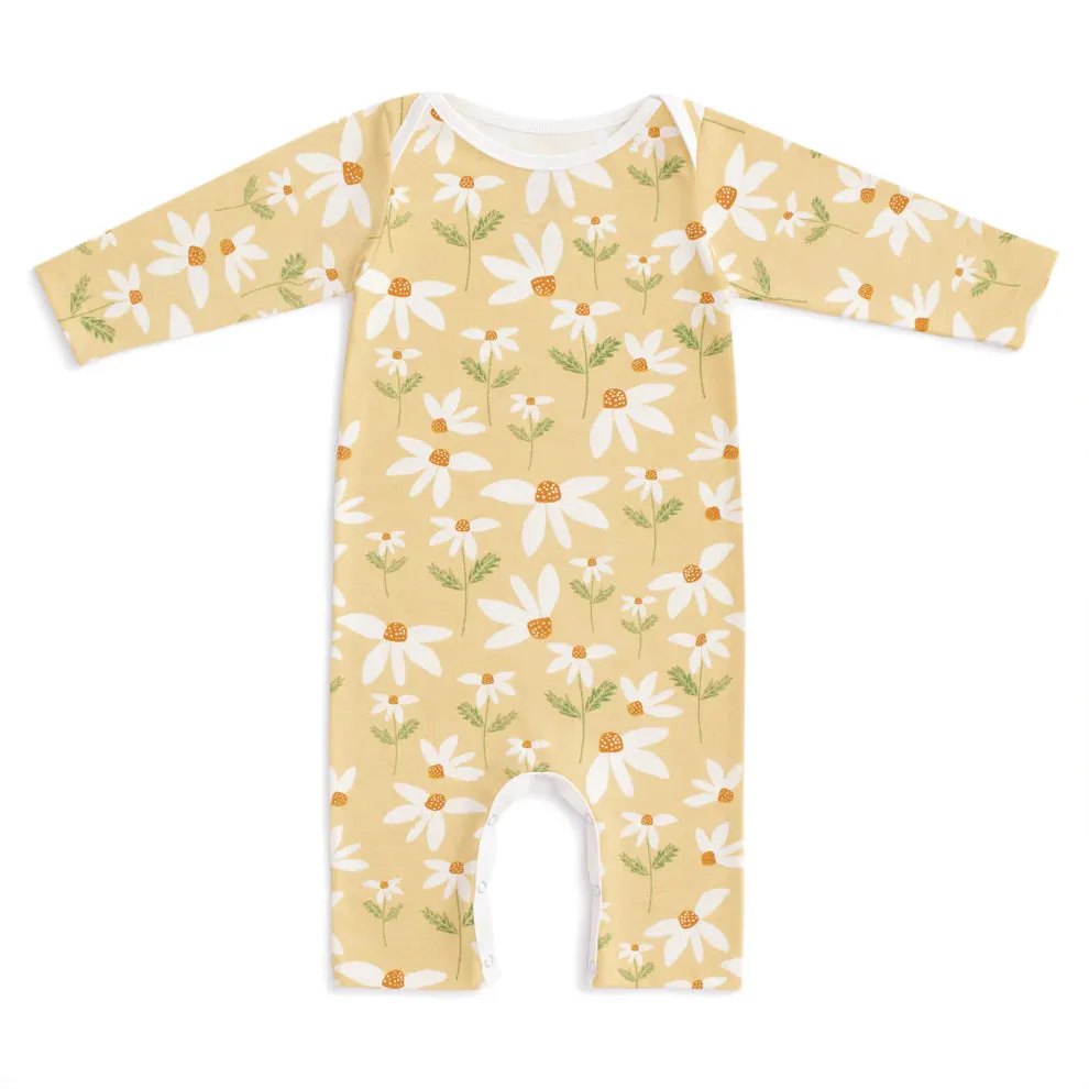 Winter Water Factory | Long Sleeve Romper in Daisies Print
