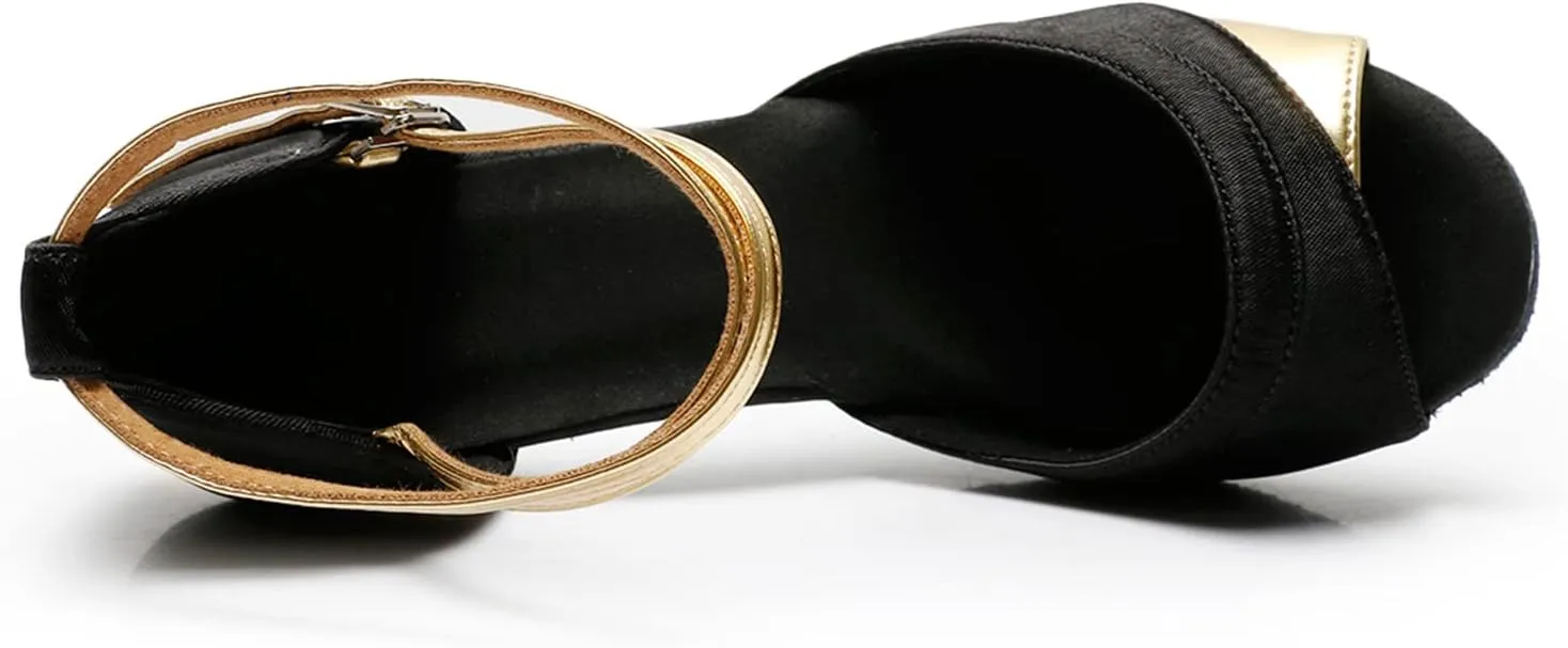 Women's Latin Shoe Girls Open Toe Ballroom Dance Shoes Comfortable Waltz Salsa Performance Dancing Sandals