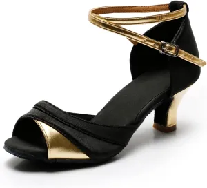 Women's Latin Shoe Girls Open Toe Ballroom Dance Shoes Comfortable Waltz Salsa Performance Dancing Sandals