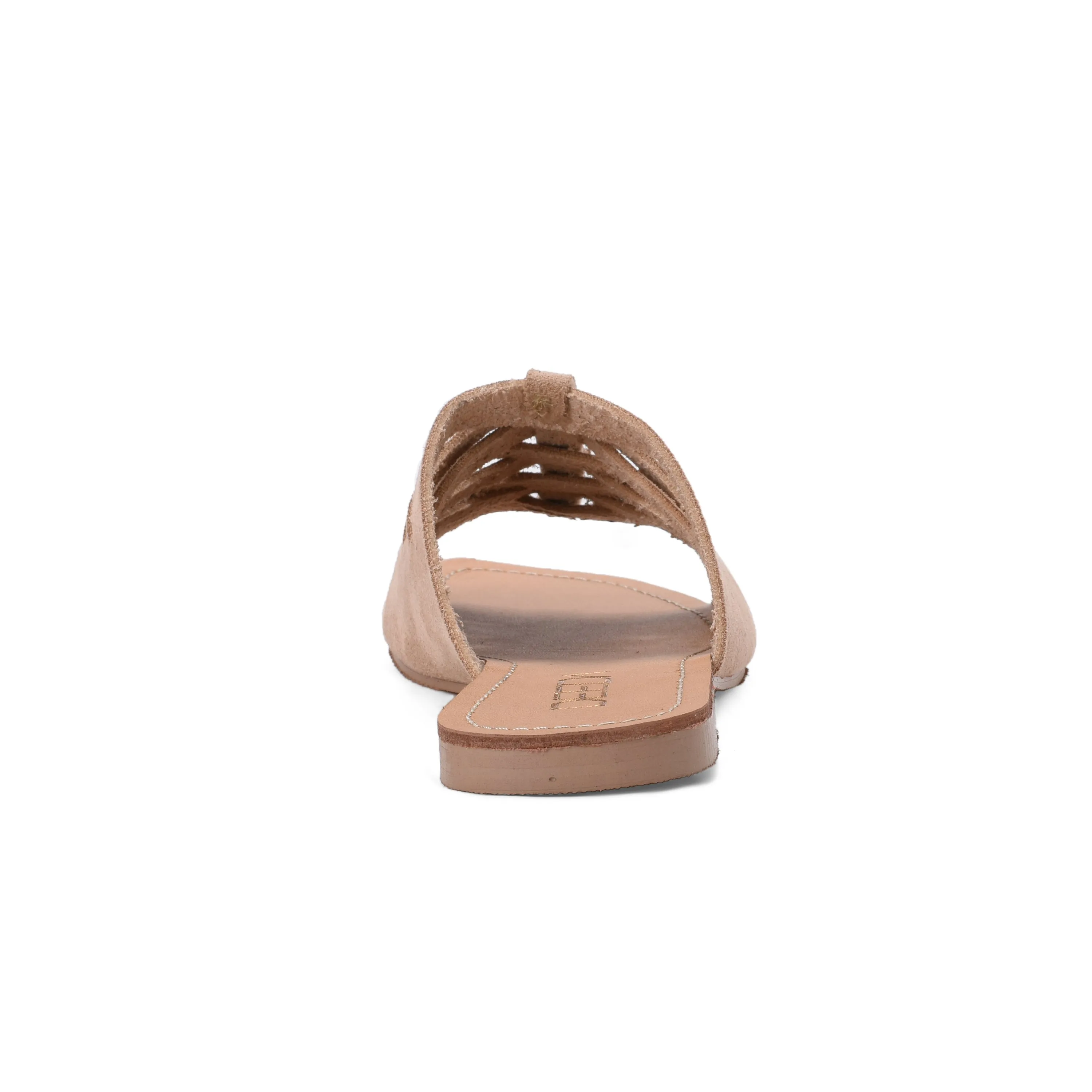 WOVEN SUEDE FLATS - BEIGE