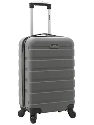 Wrangler Hardside Carry-On Spinner Luggage, Charcoal Grey, 20-Inch