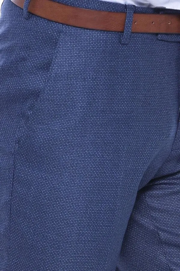 WSS Patterned Two Pockets Navy Blue Men Pants  - Singen