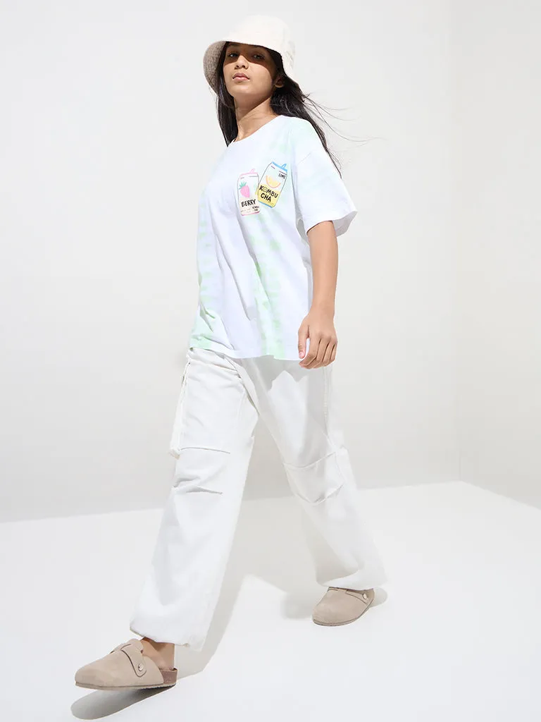 Y&F Kids Off-White High-Rise Cotton Joggers