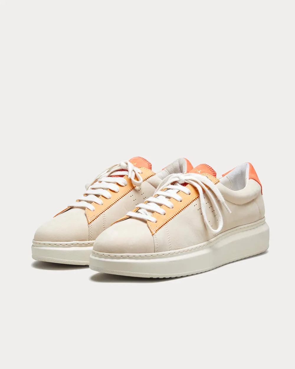 ZSP4VH Nubuck Craie / Corail / Orange Low Top Sneakers